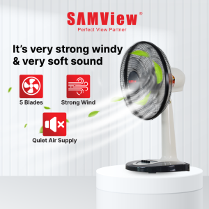 SAMView Table Fan 16″ (Black & White)