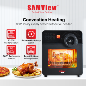 SAMView 360° Rotisserie Rotation Air Fryer Oven 14L